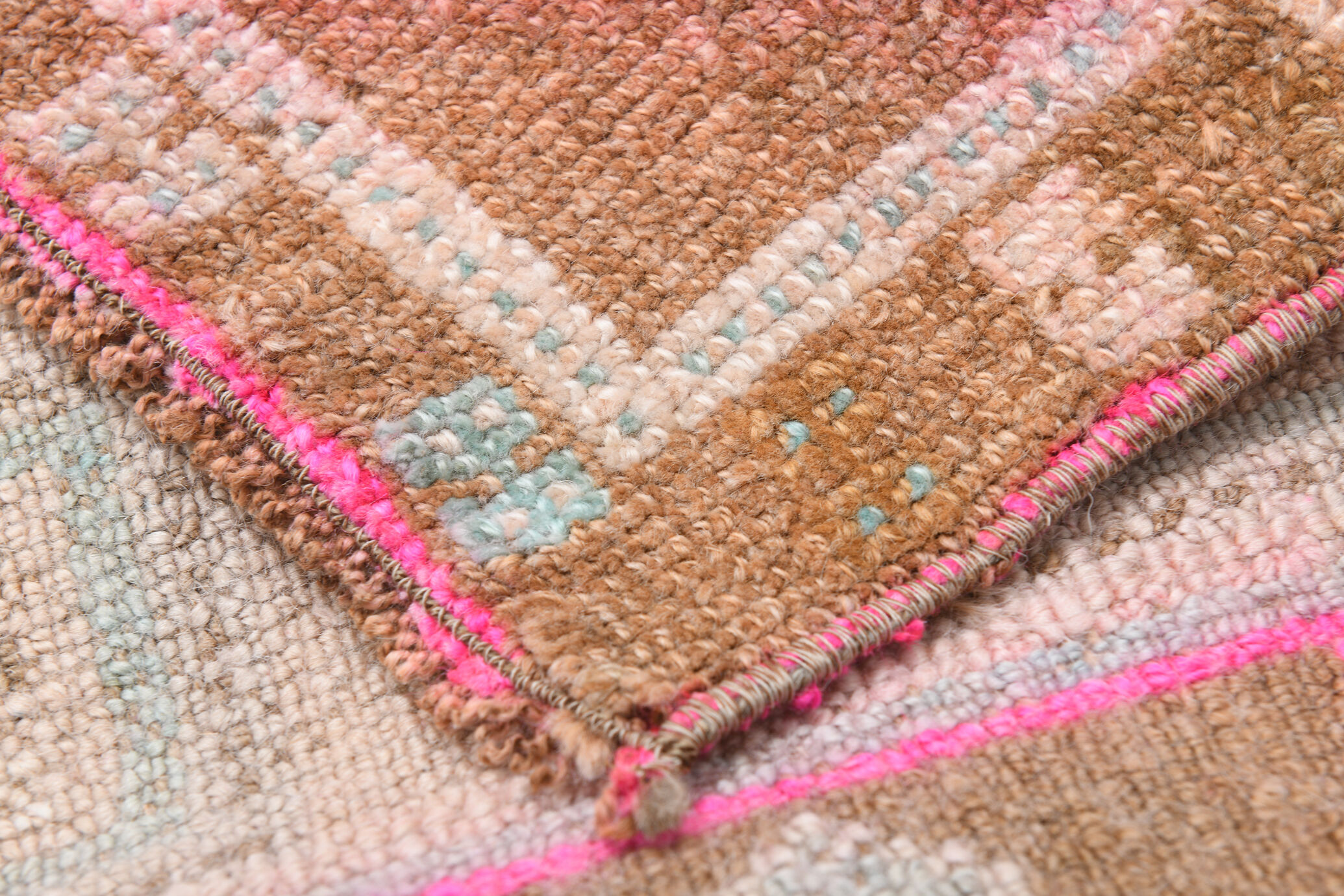 Handmade Wool İn Vintage Door Mat Rug