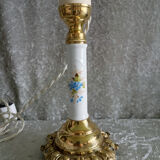 Antique lamp in bronze and ceramic