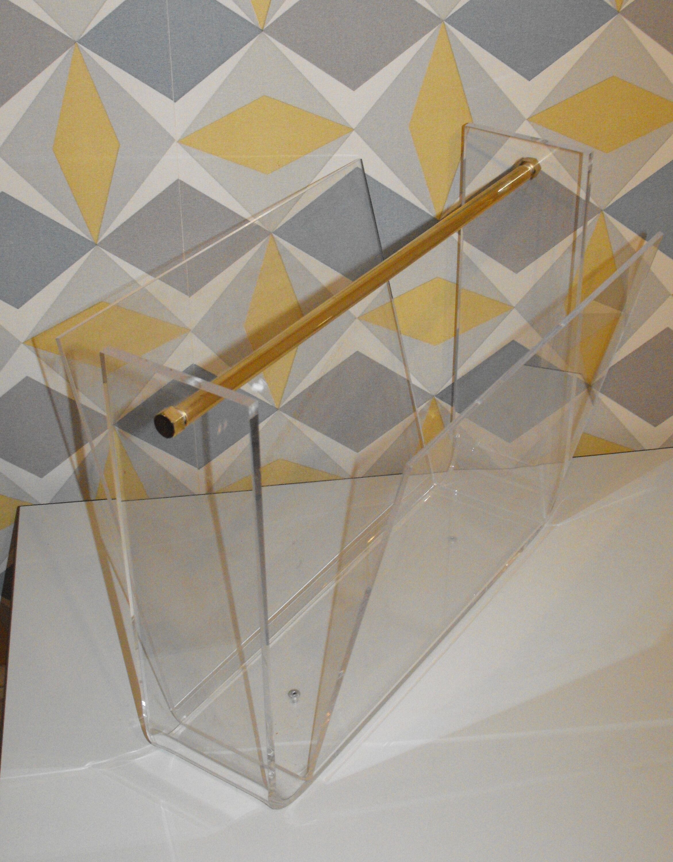 David Lange Plexiglas magazine racks .