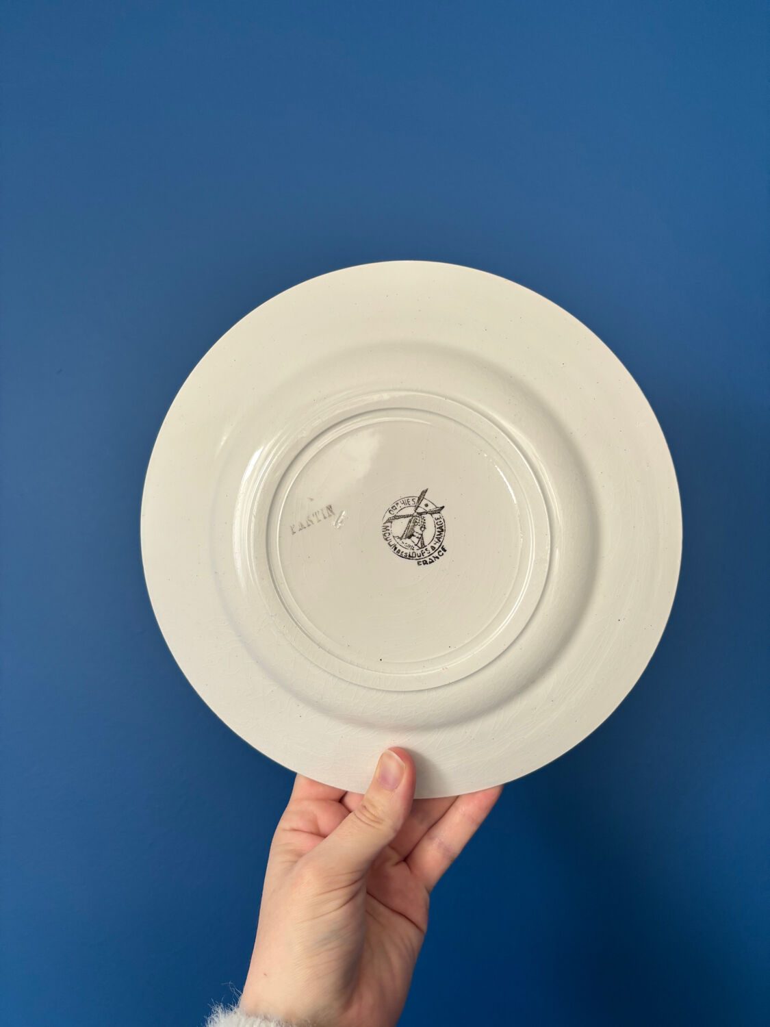 Set of 6 vintage flat plates Moulin des Loups & Hamage model Pan