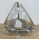 Empty ashtray trilobed crystal bag Daum