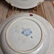 Set of 2 deep plates in Sarreguemines ironstone – Jardinière model – Various decorations