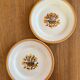 2 flat ironstone plates, Carnations, Creil and Montereau