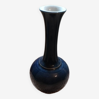 Chinese Porcelain Vase Monochrome Blue Qing Dinasty XIX