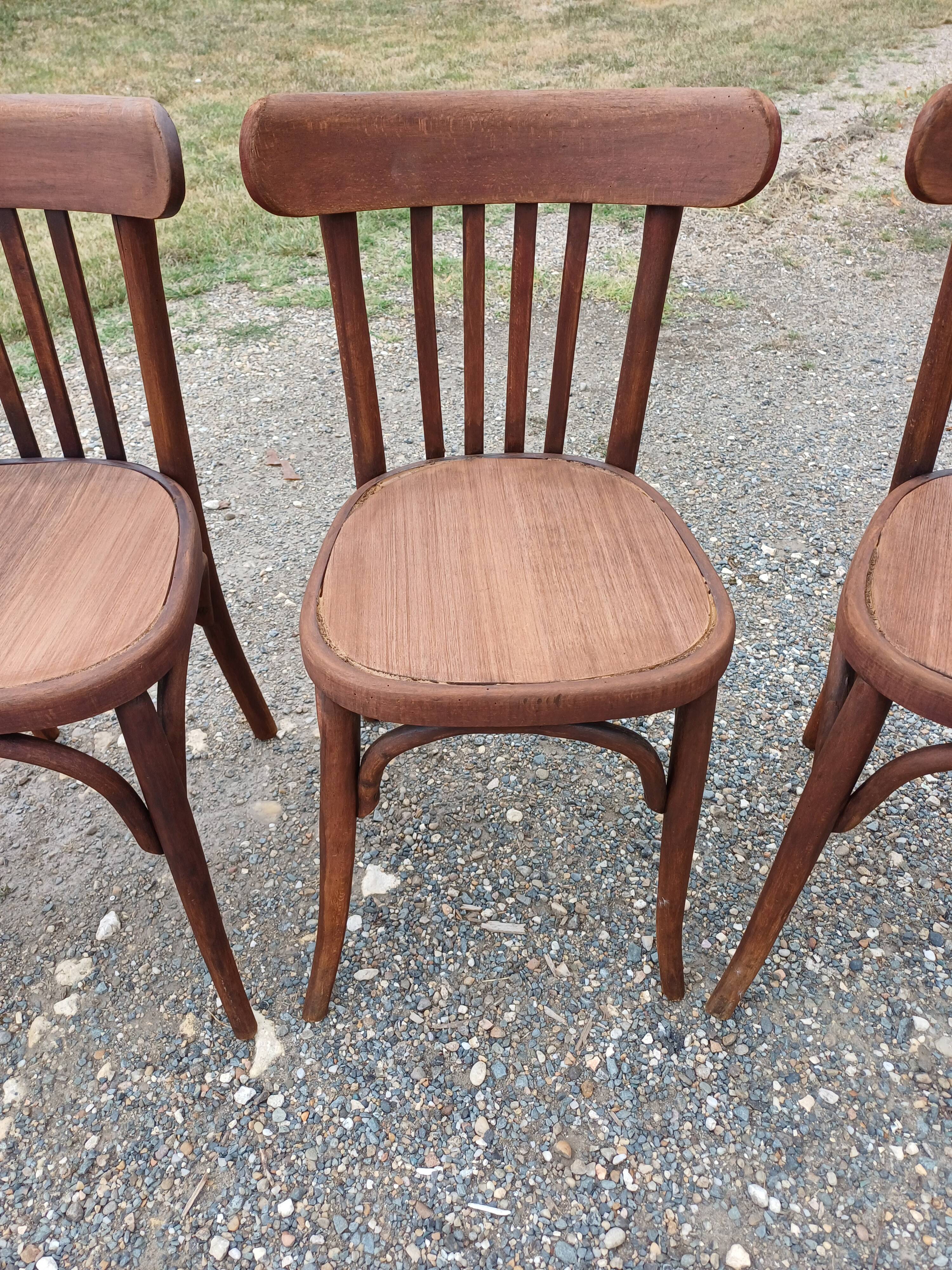 5 Thonet wooden bistro chairs