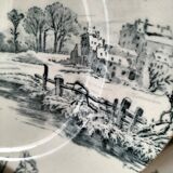 Set of 6 ironstone plates in shades of blue, late 19th to early 20th century.