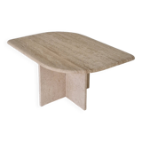 Travertine Coffee or Side Table in Teardrop Shape, Italy 1980s