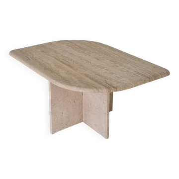Table basse ou d'appoint en travertin en forme de larme, Italie, années 1980