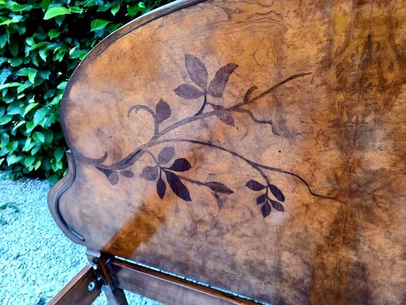 Art Nouveau style bed - rosewood and marquetry