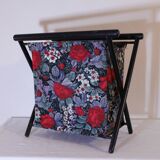 Floral fabric magazine rack