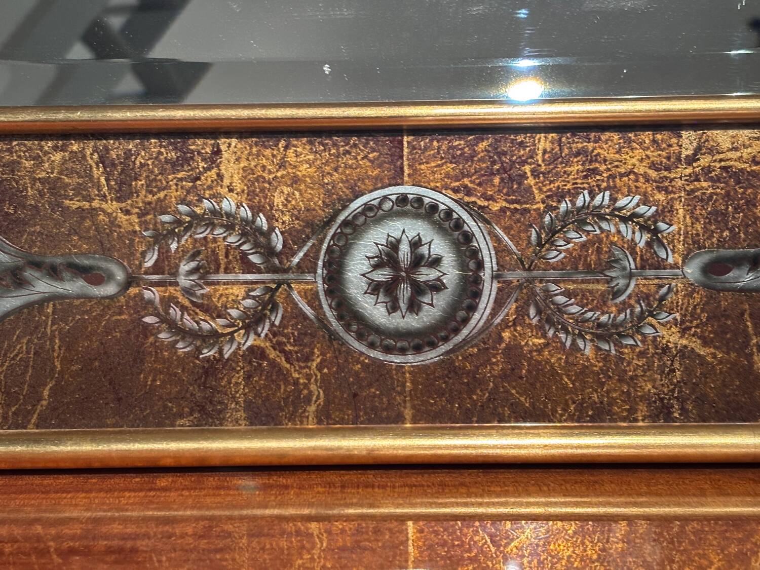 Miroir art deco verre eglomisé