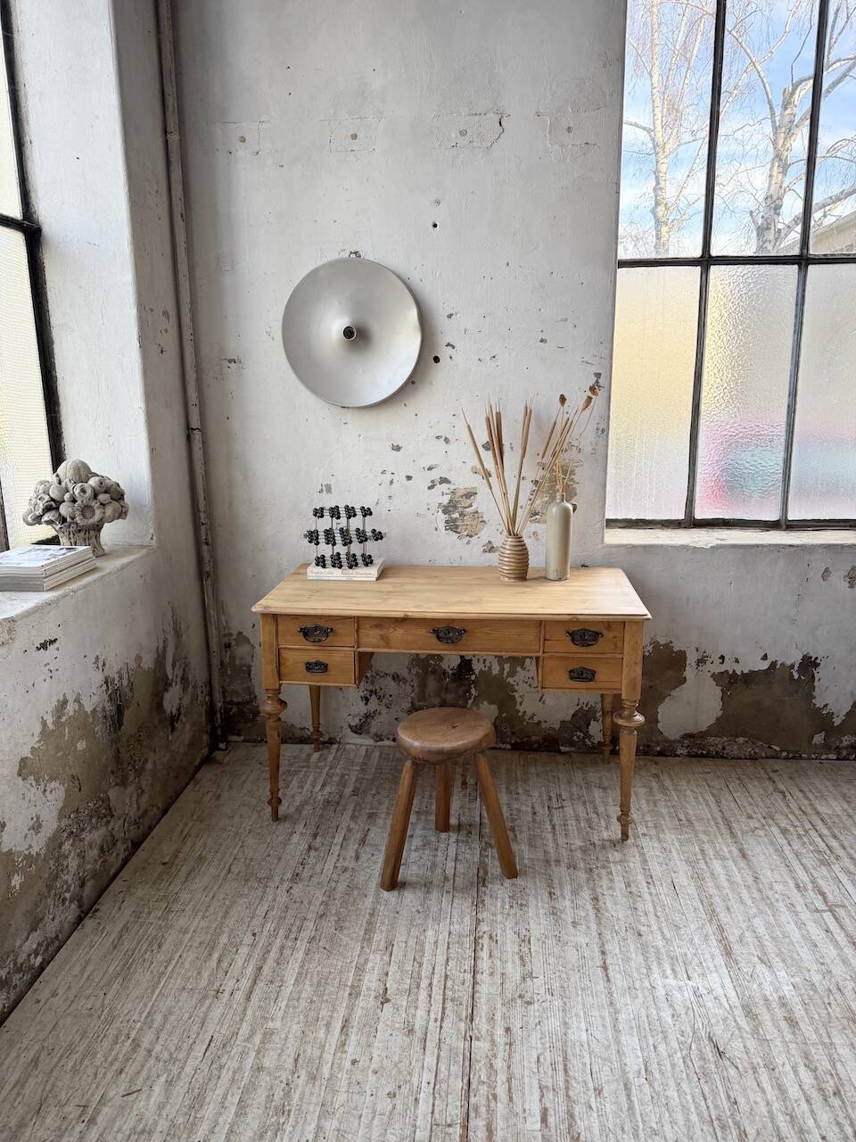 Blonde walnut desk and pine top 1900