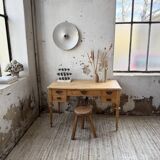 Blonde walnut desk and pine top 1900