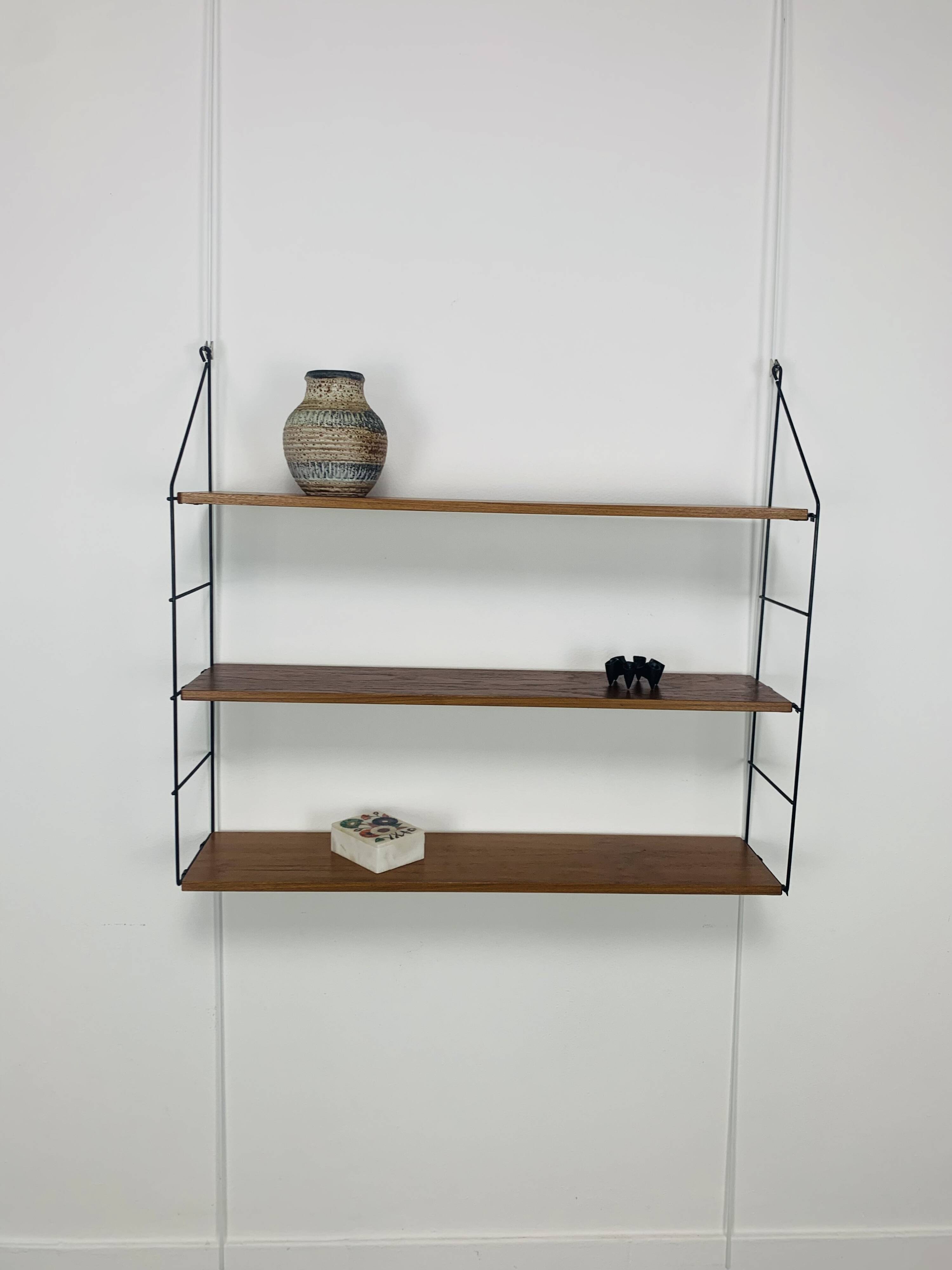 String shelf, teak and metal, 1960s
