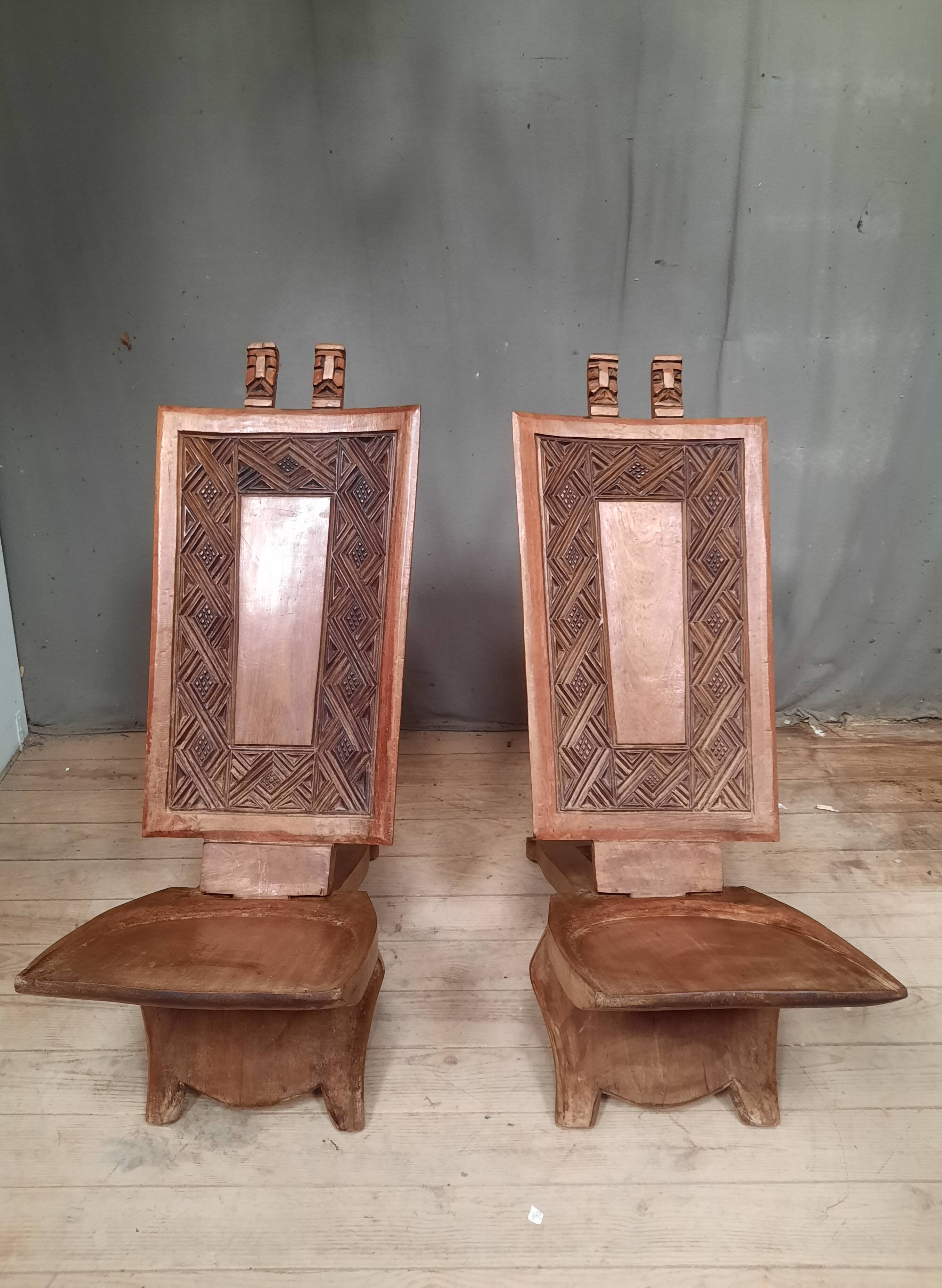 Pair of African seats