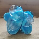 Murano blue blue blown glass flower candlestick