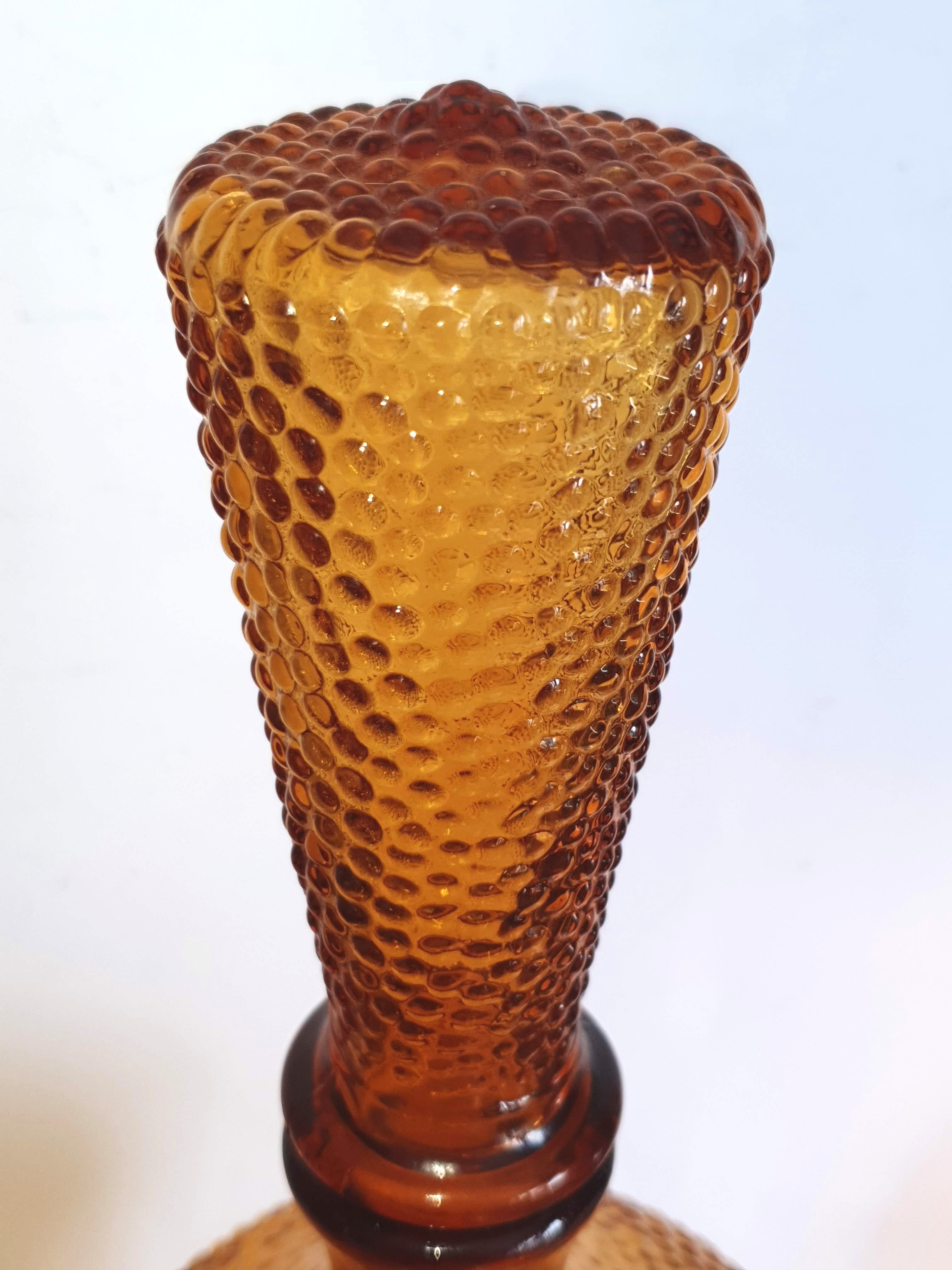 Amber glass decanter