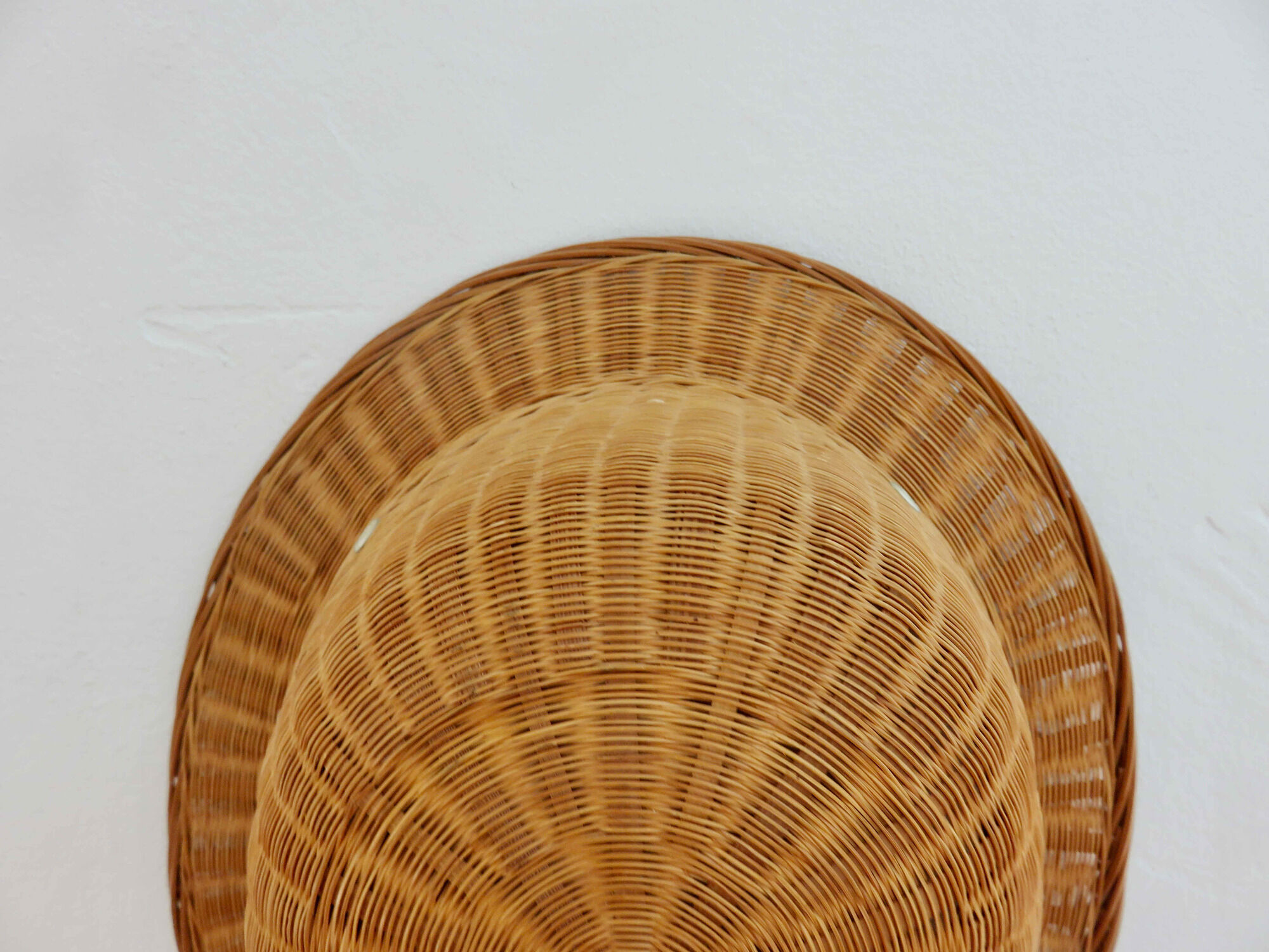 Hat, colonial rattan helmet, wicker 70s