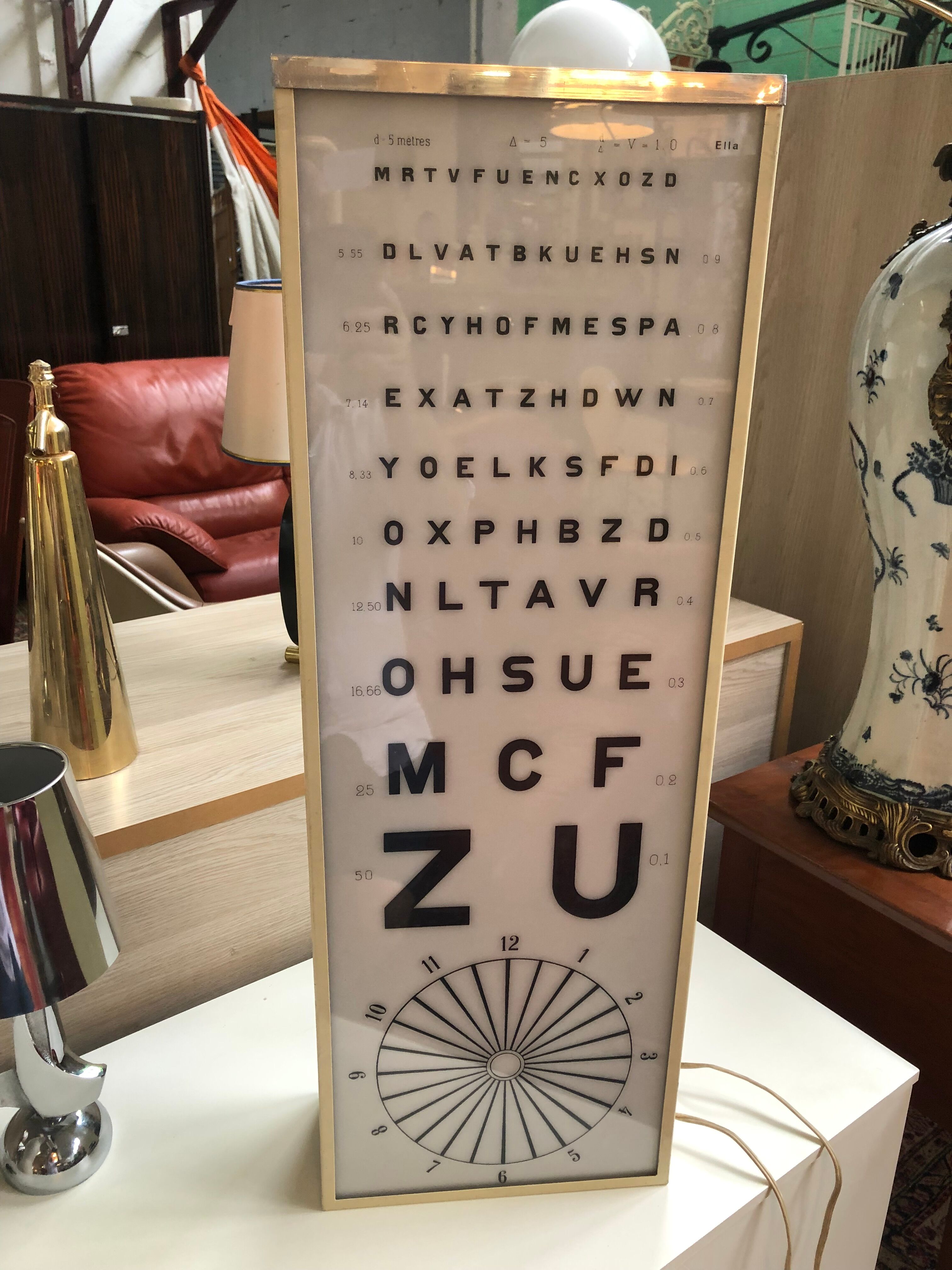 Vintage 1960 ophthalmic test lamp