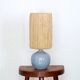 Blue ceramic lamp, hemp lampshade, 60s