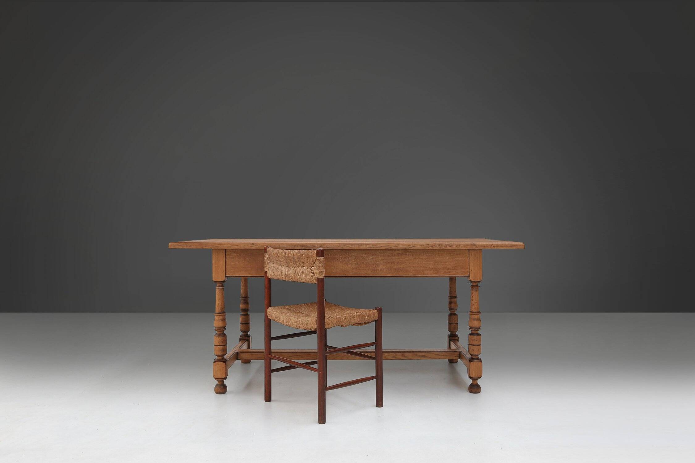 20th Century Belgian Oak Dining Table