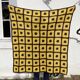 Brown and yellow crochet wool plaid - vintage cover