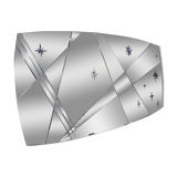 Engraved two-tone panoramic mirror