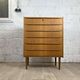 Scandinavian chest of drawers 6 vintage oak drawers, 60s