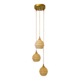 Vintage design chandelier in yellow Clichy glass