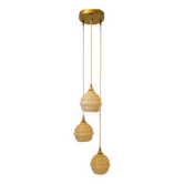 Vintage design chandelier in yellow Clichy glass