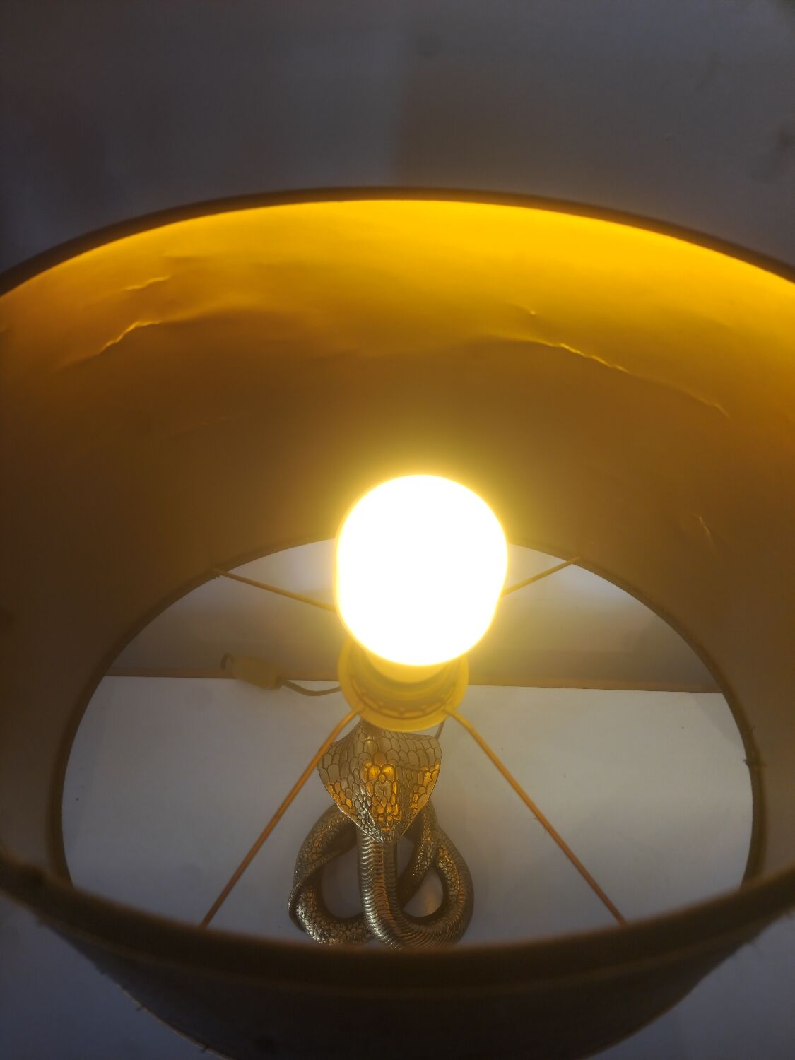 Lampes de table Cobra entièrement en laiton, style Maison Jansen