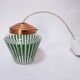 Vintage green striped glass pendant light