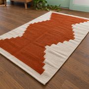 Tapis kilim égyptien fait main 120x180 cm – Terracotta et écru
