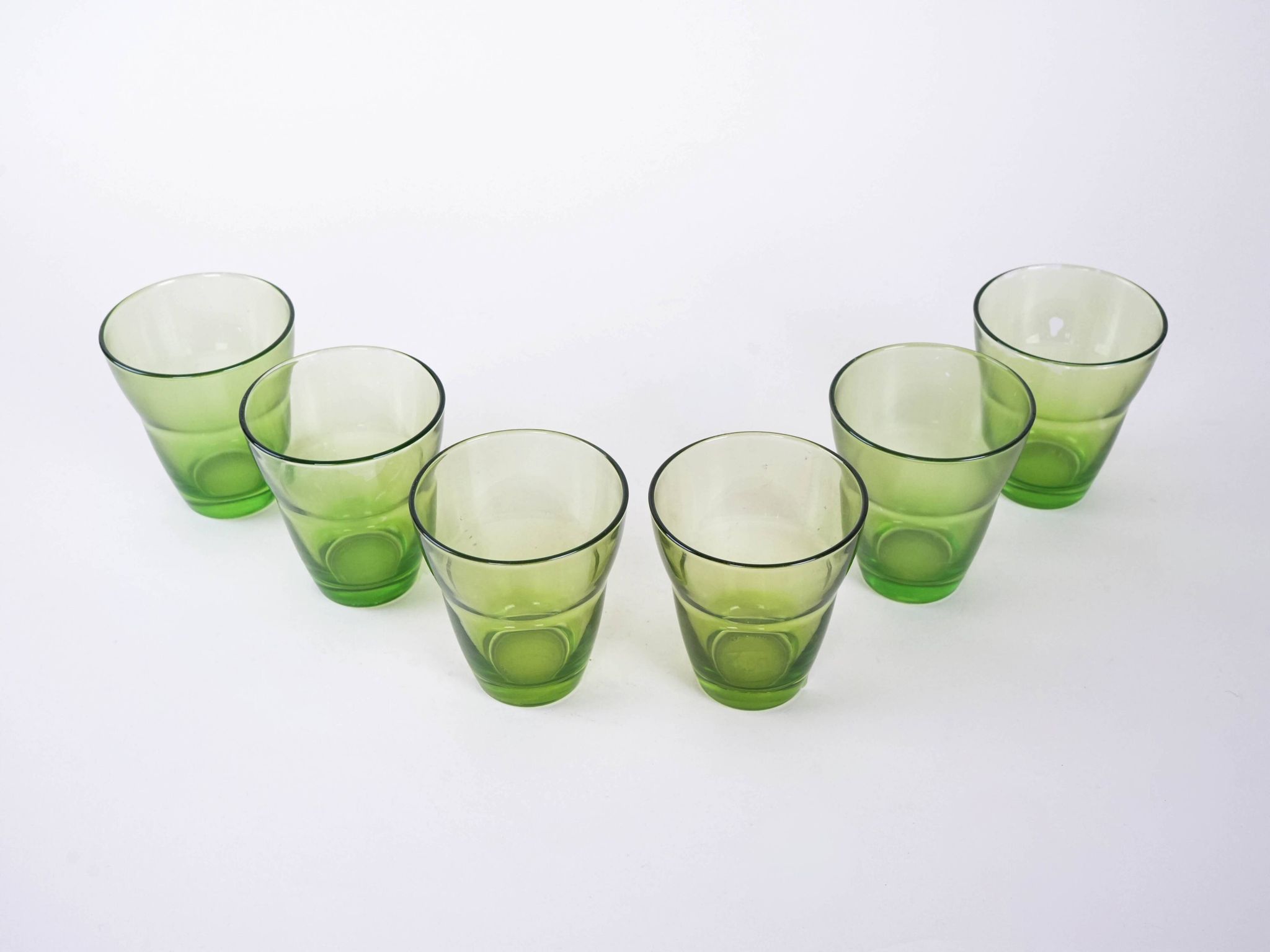 Set of green glasses, Italian design, 1980s, production: Italy