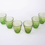 Set of green glasses, Italian design, 1980s, production: Italy
