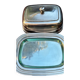 Christofle butter dish model Albi, Complete (3 pieces), Silver-plated Metal and Glass