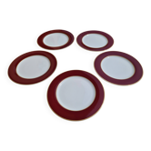 Set of 5 large fine porcelain plates, first choice.