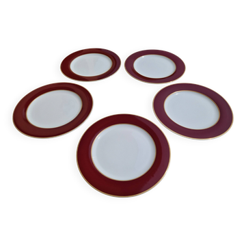 Set of 5 large fine porcelain plates, first choice.