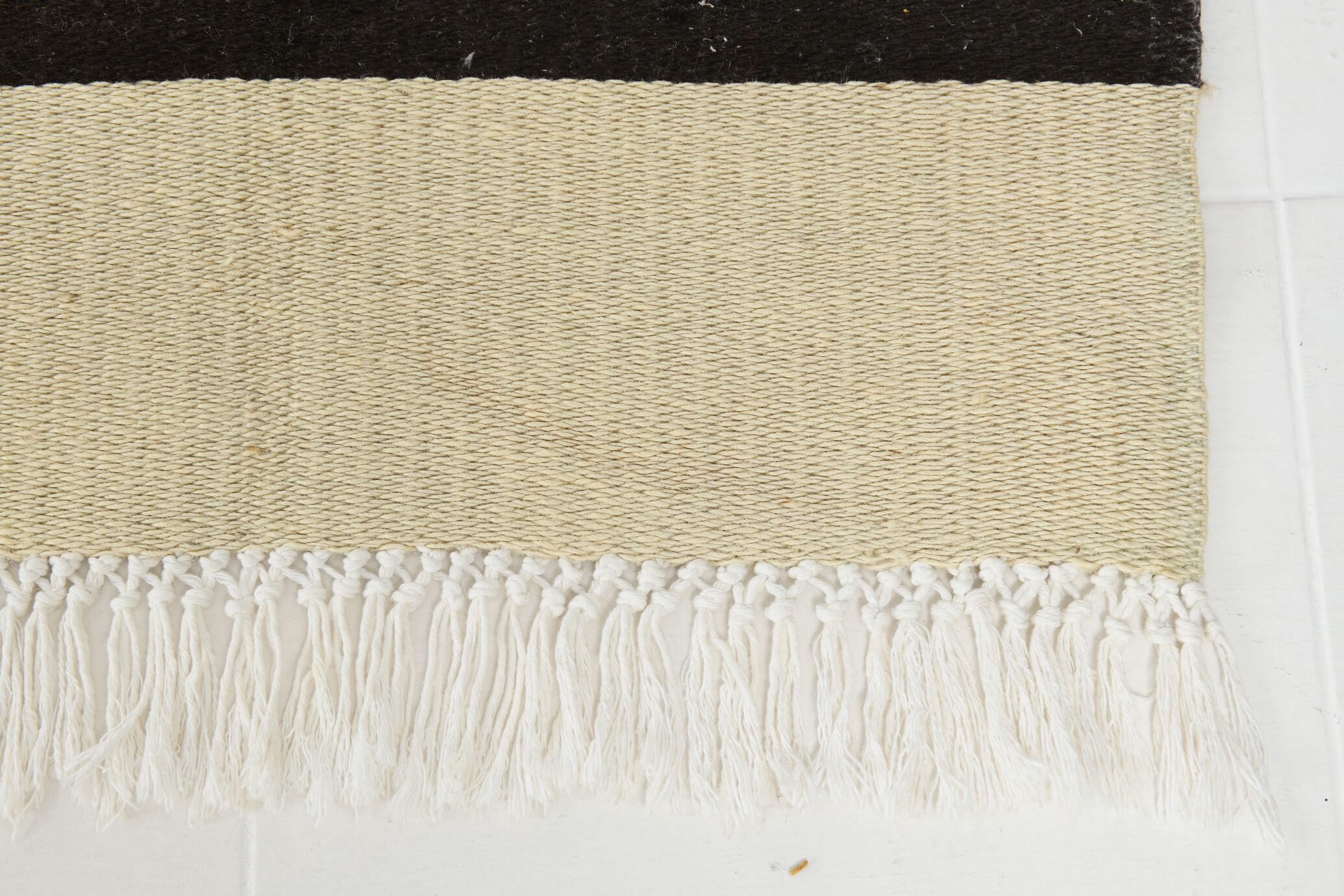 Handmade hemp runner rug 283x77 cm