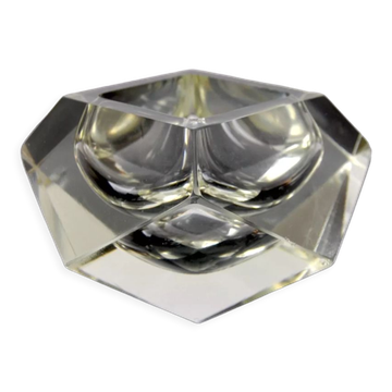 Ashtray by flavio Poli for seguso, sommerso glass, Murano, Italy, 1960