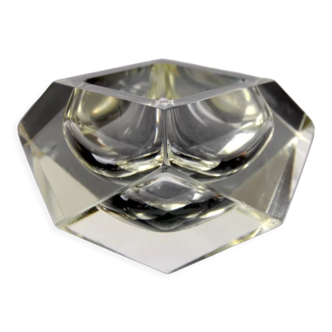 Ashtray by flavio Poli for seguso, sommerso glass, Murano, Italy, 1960