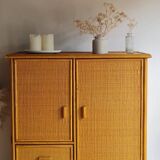 Armoire en rotin vintage