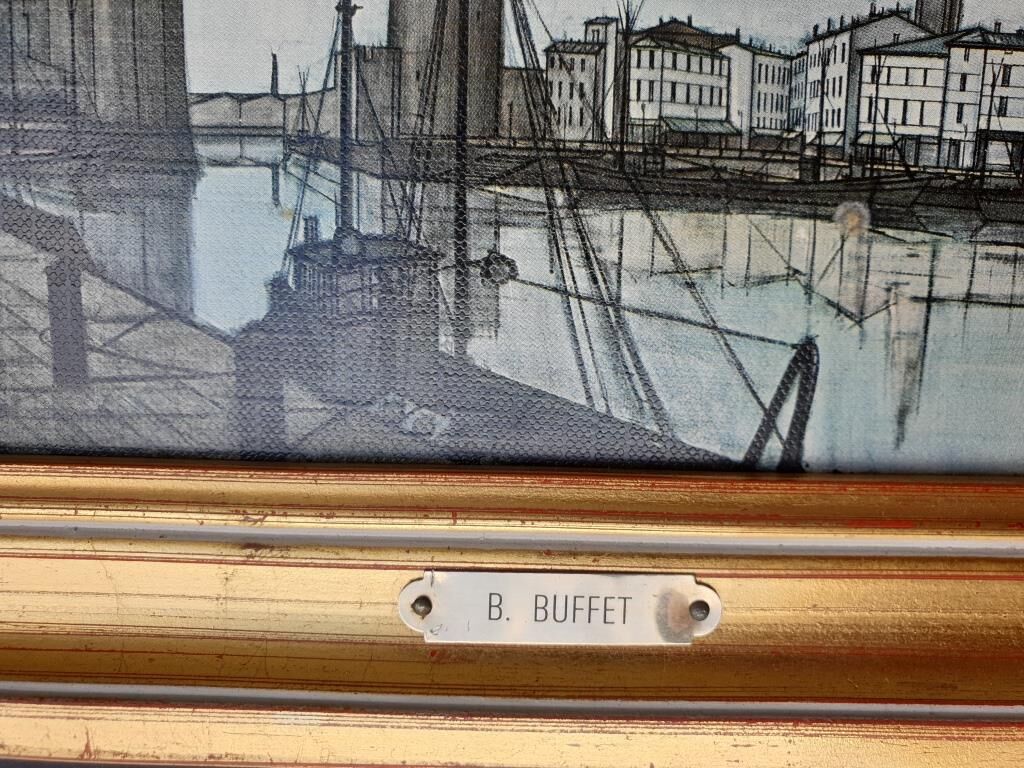 Vintage reproduction Bernard Buffet La Rochelle, the 3 towers