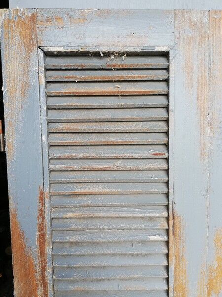 Lot 3 shutters door door carved painted patinated