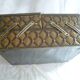 Iron sewing box, old Victoria biscuit tin, collector's item