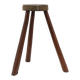 Tabouret tripode brutaliste français en chêne massif et métal, années 1850
