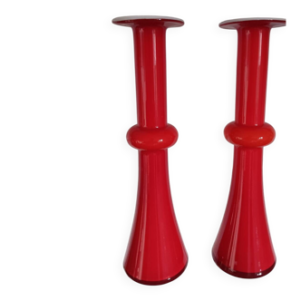 Pair of Carnaby vases by Christer Holmgren for Kastrup Holmegaard