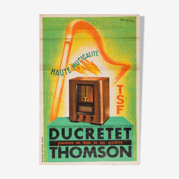 Ancienne affiche publicitaire - TSF Ducretet Thomson