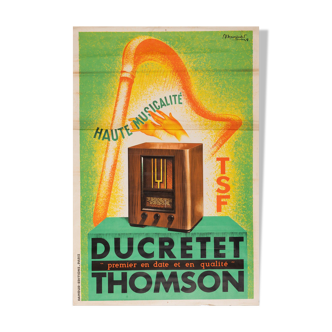 Ancienne affiche publicitaire - TSF Ducretet Thomson