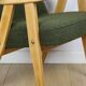 Chierowski 366 armchair, 1970s, olive green vintage boucle - light wood